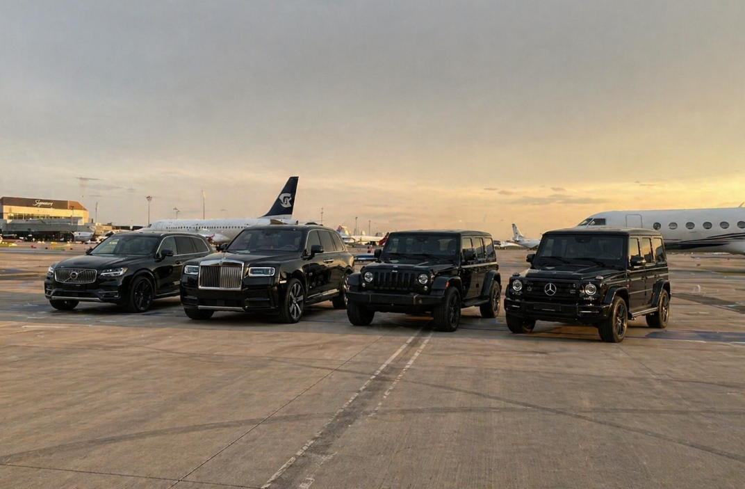 MSY NOLA Transportation black GMC SUVs for airport and city rides